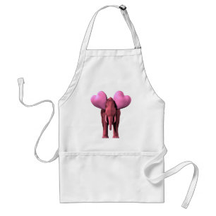 Romantic Pink Elephant Standard Apron