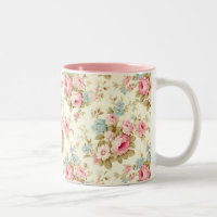 Romantic Pink English Roses on Pale Yellow