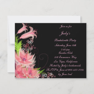 Romantic Pink Floral Bachelorette Party Invitation