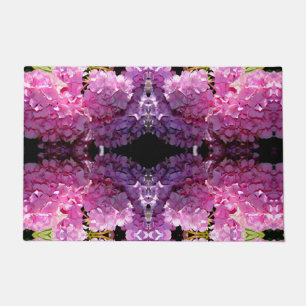 Romantic pink floral elegant hydrangeas doormat