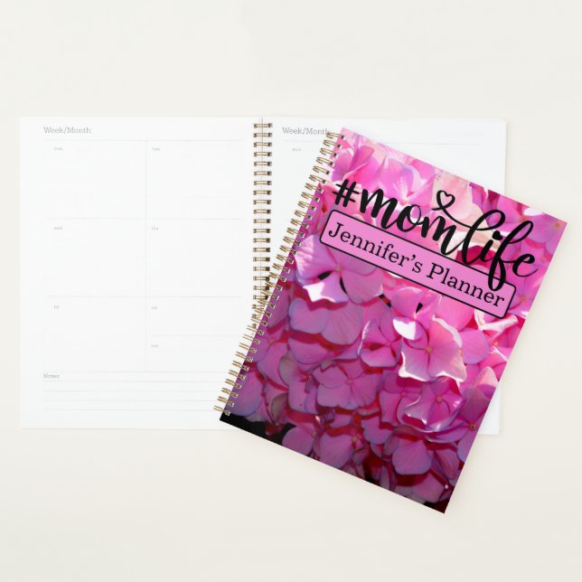 Romantic pink floral elegant hydrangeas  planner (Display)