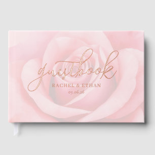Romantic Pink Floral Guestbook Cover