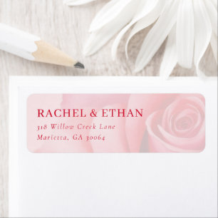 Romantic Pink Floral Photo Return Address Label