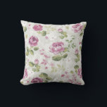 Romantic Pink Floral Throw Pillow<br><div class="desc">Add a sense of elegance and romantism to your home with this colourful floral pillow that is sure to leave you and your guests pleased and comfortable. Featuring a pink floral motif on a gainsboro colour background on one side with a rosy pink reverse, this pillow is sure to add...</div>