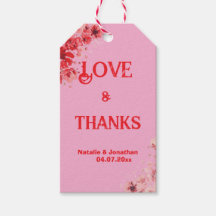 Romantic pink Floral Wedding Thank You
