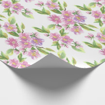 Romantic Pink Floral Wrapping Paper