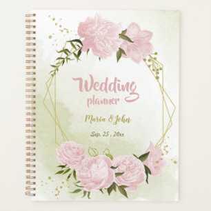 romantic pink flowers greenery wedding planner
