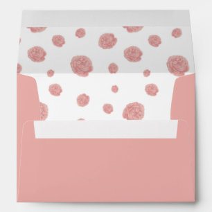 romantic pink flowers wedding envelope