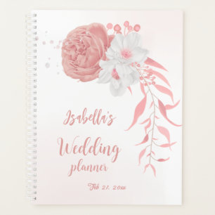 romantic pink flowers wedding planner