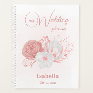 romantic pink flowers wedding planner