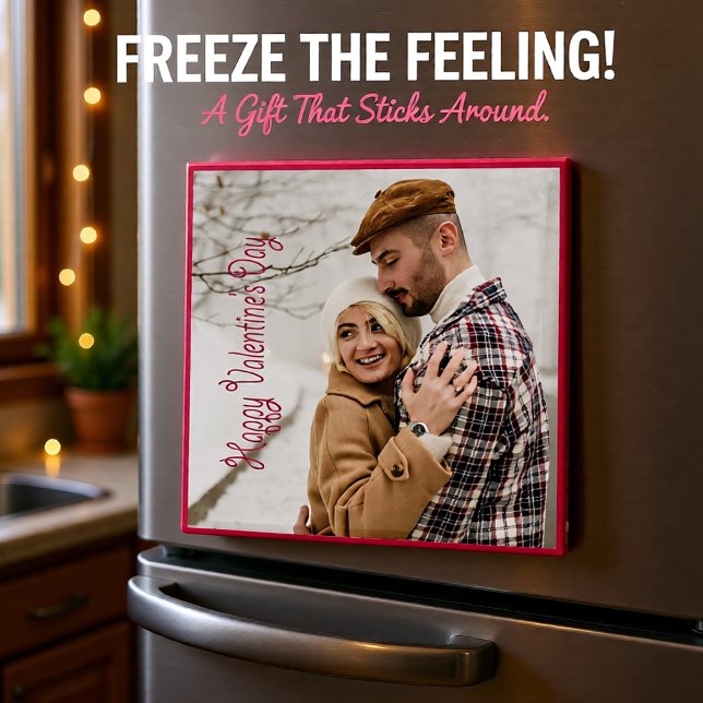 Romantic Pink Frame Personalized Valentine Magnet (Romantic Pink Frame Personalized Valentine Magnet)