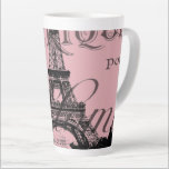 romantic pink french vintage paris eiffel tower latte mug<br><div class="desc">romantic pink french vintage eiffel tower paris home accessories. Destination wedding gifts.</div>