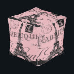 romantic pink french vintage paris eiffel tower pouf<br><div class="desc">romantic pink french vintage eiffel tower paris home accessories. Destination wedding gifts.</div>