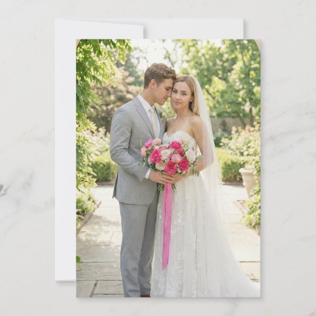 Romantic Pink Garden Photo Invitation (Front)
