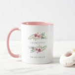 Romantic Pink Garland for Bridesmaids Mug<br><div class="desc">Delicate and romantic design with floral garland in pink tones for bridesmaid. Watercolor effect. IMPORTANT NOTICE: This design is part of a collection and has other coordinated elements that you can find in my store. Sometimes it can be difficult to aesthetically align and put texts or initials on the designs,...</div>