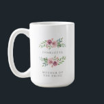 Romantic Pink Garland for Mother of Bride or Groom Coffee Mug<br><div class="desc">Delicate and romantic design with floral garland in pink tones for mother of the bride or groom. Watercolor effect. IMPORTANT NOTICE: This design is part of a collection and has other coordinated elements that you can find in my store. Sometimes it can be difficult to aesthetically align and put texts...</div>