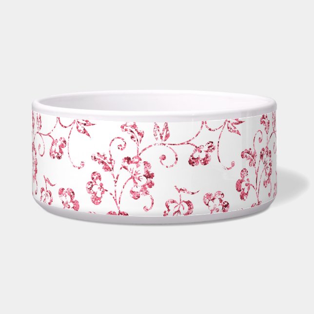 Romantic Pink Glitter Floral  (Front)