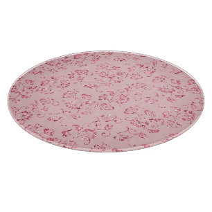 Romantic Pink Glitter Floral  Cutting Board