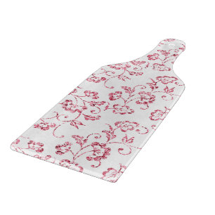 Romantic Pink Glitter Floral  Cutting Board