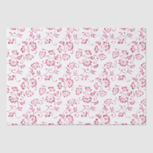 Romantic Pink Glitter Floral Wedding Tissue Paper