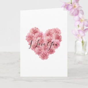 Romantic Pink Heart Flower Valentine's Day Love Card