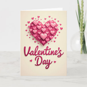 Romantic Pink Hearts Love Card