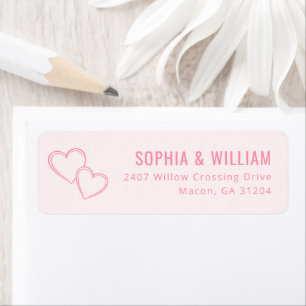 Romantic Pink Hearts Return Address Label