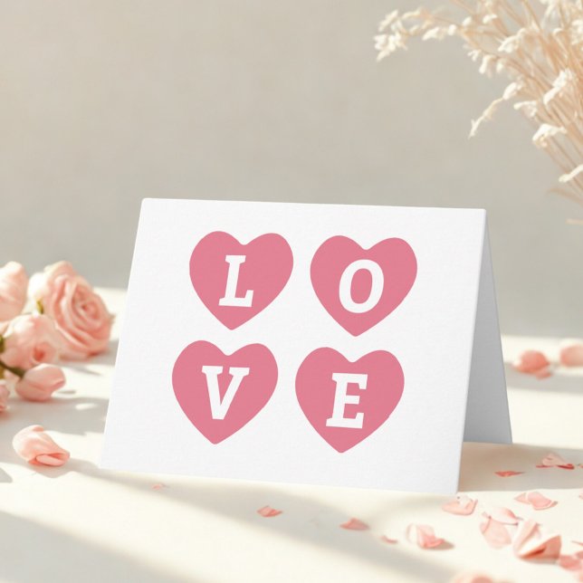 Romantic Pink Hearts Valentine's Day Card (Creator Uploaded)