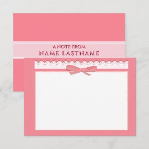 Romantic Pink Lace & Bow – Girly Gift for Her Card
