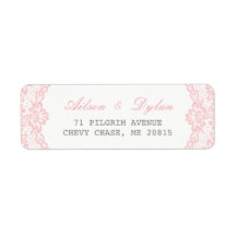 Romantic Pink Lace Return Address Label