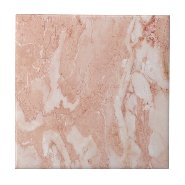 Romantic pink marbling pattern ceramic tile (Front)