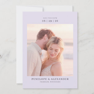 Romantic Pink Minimalist Photo Save The Date