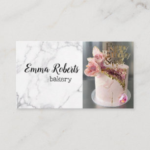 Romantic Pink Old Rose Rustic Bakery Business Card