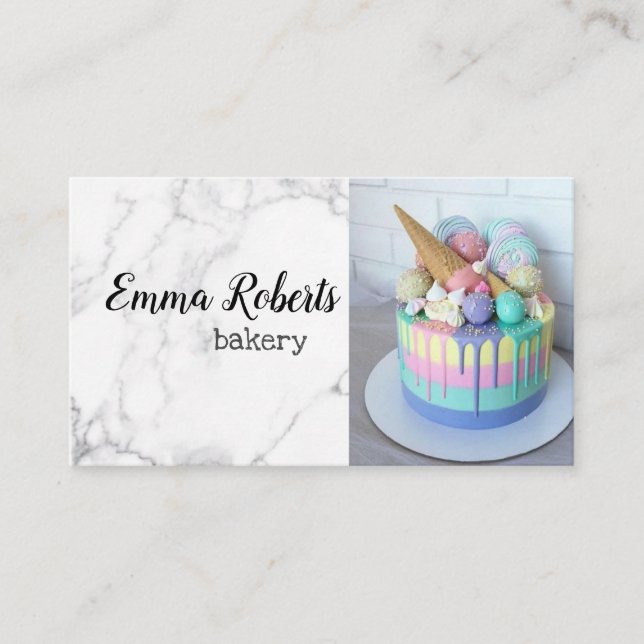 Romantic Pink Old Rose Rustic Bakery Business Card (Front)