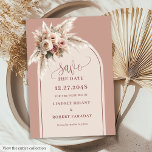 Romantic Pink Pampas Grass Arch Save the Date Card<br><div class="desc">✅ For matching items search ROSE in my collections ✅ Announce your special day in style with this boho watercolor dusty pink save the date card, featuring soft pampas grass, delicate blush florals, and a romantic arch design. Perfect for modern, rustic, or bohemian weddings, this elegant design blends warm neutral...</div>