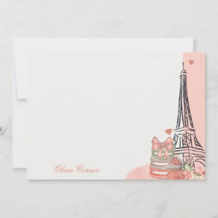 Romantic Pink Paris Theme Personalised Card