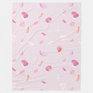 Romantic Pink Peach Rose Petals Fleece Blanket