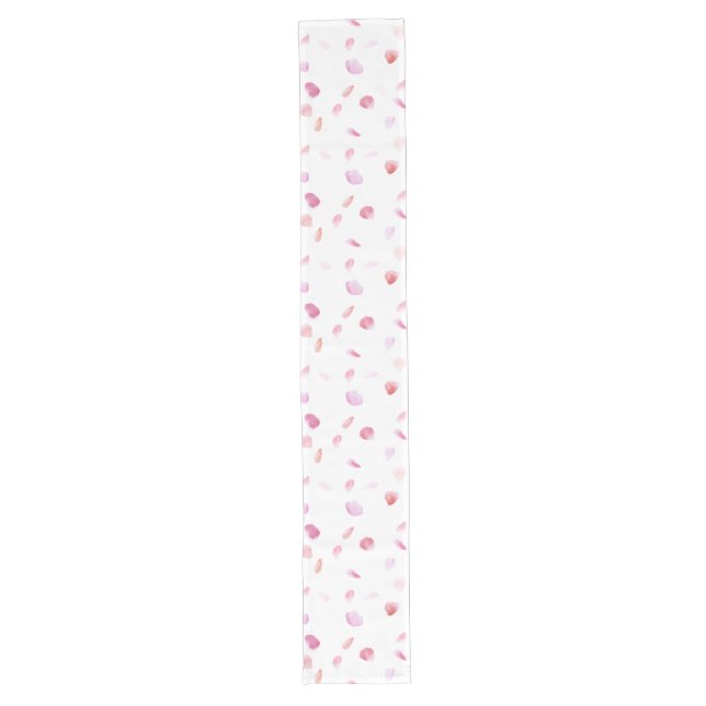 Romantic Pink Peach Rose Petals Long Table Runner (Front)
