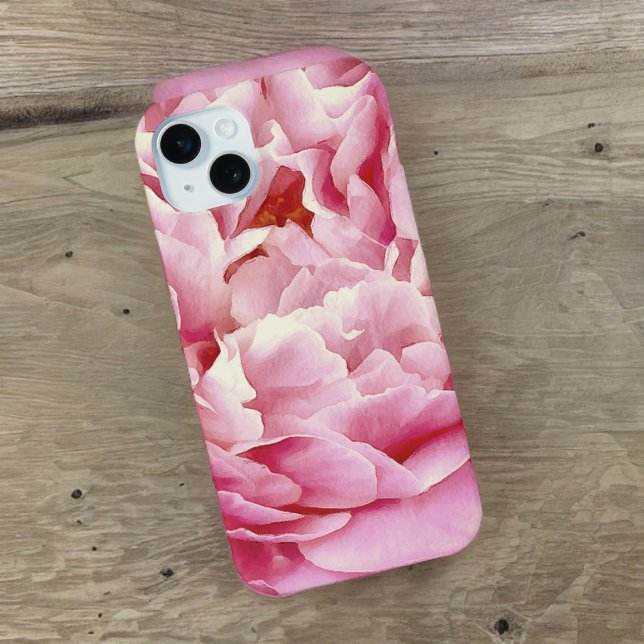 Romantic Pink Peony Petals Closeup Case-Mate iPhone Case (Creator Uploaded)