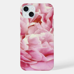 Romantic Pink Peony Petals Closeup iPhone 15 Plus Case
