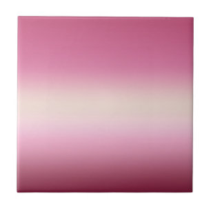 Romantic Pink & Pretty Ivory Cream Gradient Ombre  Ceramic Tile