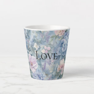 Romantic Pink Purple Floral Love Latte Mug