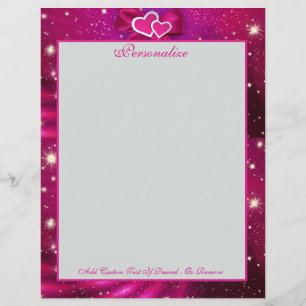 Romantic Pink & Purple Hearts, Bows & Stars