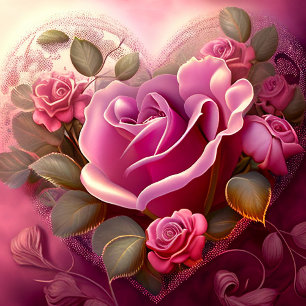 Romantic Pink Rose Jigsaw Puzzle