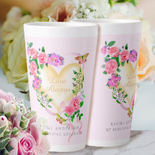 Romantic Pink Rose Love Always Pink Latte Mug