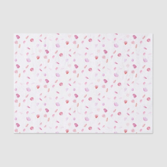 Romantic Pink Rose Petals Floral Bridal Shower Tissue Paper (Front)