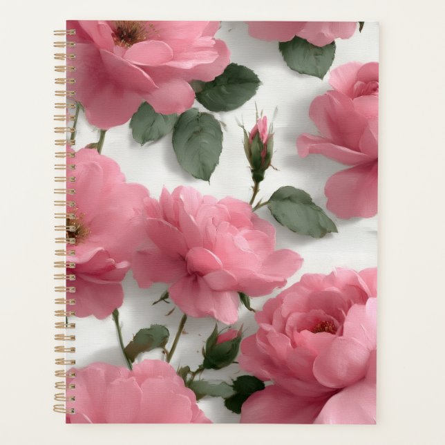 Romantic Pink Rose  Planner (Front)