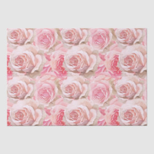 Romantic Pink Roses Floral Bridal Shower Tissue Paper