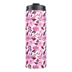 Romantic Pink roses floral Vintage Thermal Tumbler