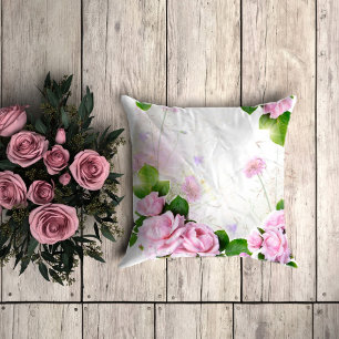 Romantic Pink Roses THROW PILLOW